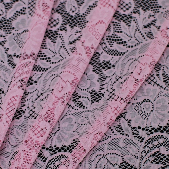 Floral stretch Lace - PALE PINK