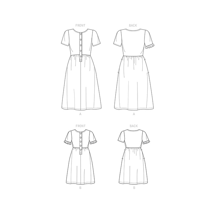 S9277 Misses' & Children's Dresses. Size: Kid´s 3-8 y / Adults XS-XL (32-50)